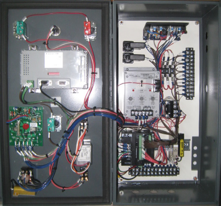 Panel has MMI display, PLC and  Motor Controls.